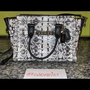 Coach Croc Embossed Swagger Shoulder Bag